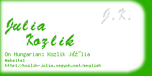 julia kozlik business card